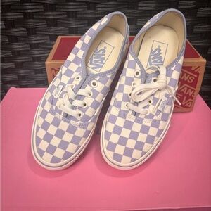Vans Checkerboard Low-Top Sneakers - Lavender & White